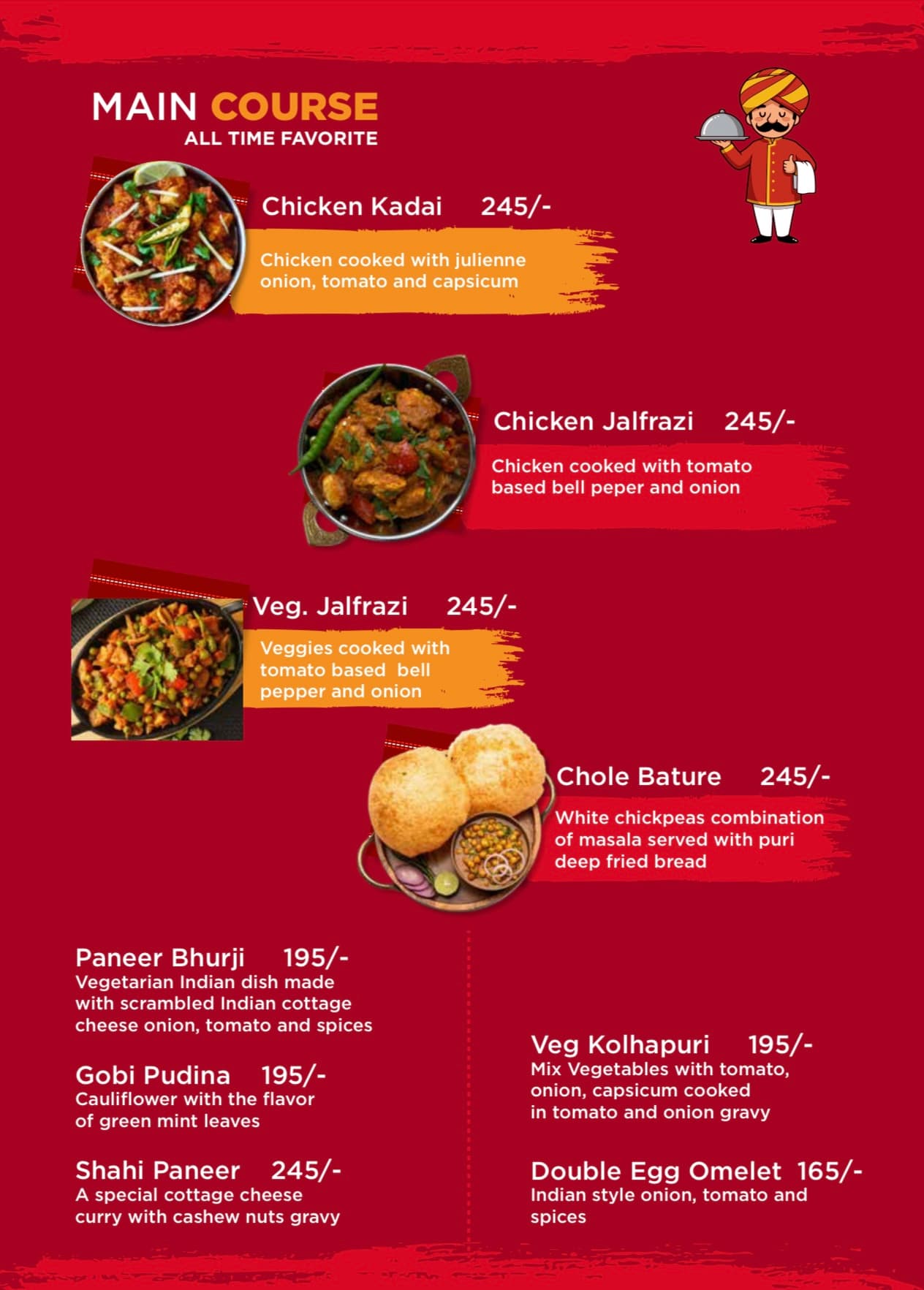 Menu page: Main course — all-time favourites